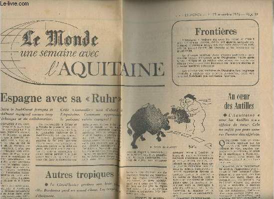 Le Monde, une semaine avec l'Aquitaine- 21-22 novembre 1976- Page 19-Frontires- L'Espagne avec sa 