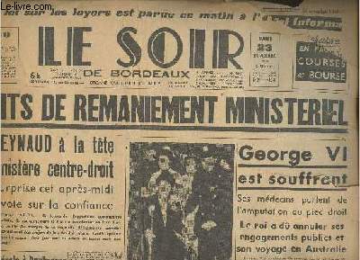 Le soir de Bordeaux- Organe quatidien du M.R.P. n860- 23 novembre 1948