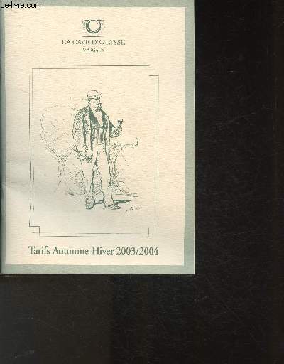 Catalogue des tarifs- La Cave D'Ulysse (Margau- Automne-Hiver 2003-2004