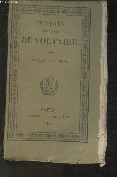 Oeuvres compltes de Voltaire Tome XXIV: Annales de l'Empire