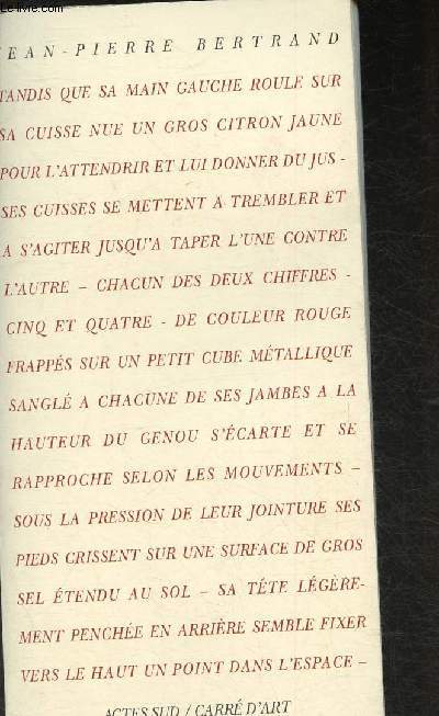 Jean-pierre Bertrand- Cinquante-quatre lettres rouges ne viendront pas  bout du verbe (Collection 