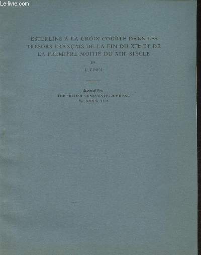 Esterlins  la croix courte dans les trsors franais de la fin du XIIe et de ma premire moiti du XIIIe sicle