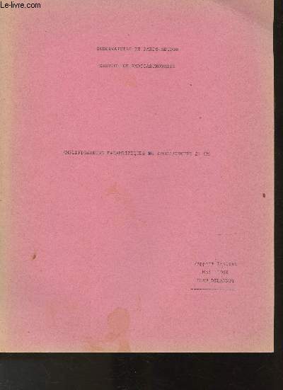 Rapport interne: Amplificateurs paramtriques du spectomtre 21 cm- Observatoire de Meudon