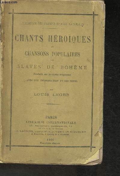 Chants hroques et chansons populaires des slaves de Bohme