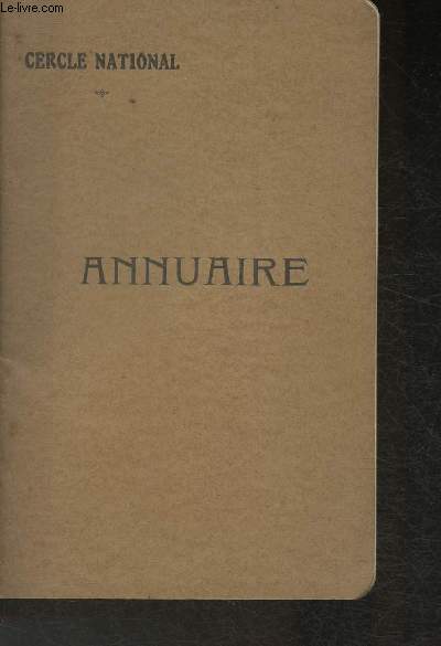 Annuaire du Cercle National anne 1910