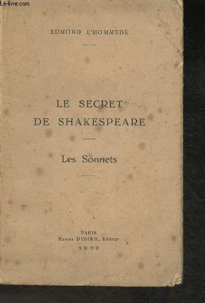 Le secret de Shakespeare- Les Sonnets