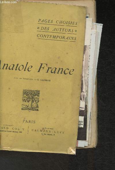 Pages choisies d'Anatole France ( Collection 