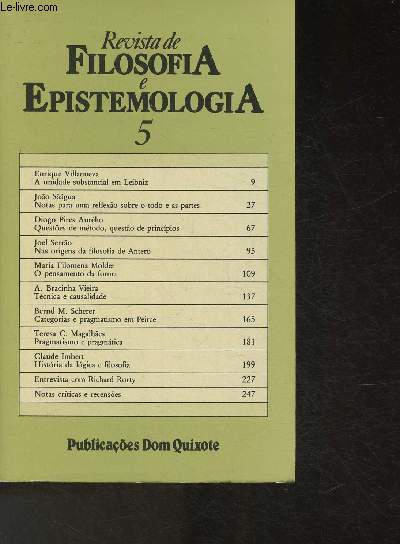 Revista filosofia e epistemologia 5