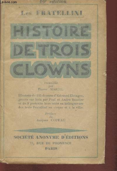 Histoire de trois clowns- Recueillie par Pierre Mariel