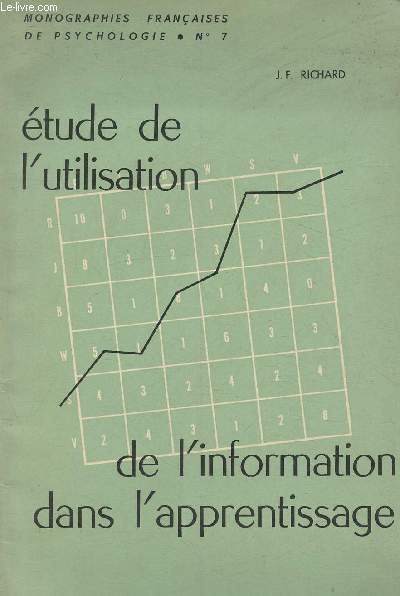 Etude de l'utilisation de l'information dans l'apprentissage (Collection 