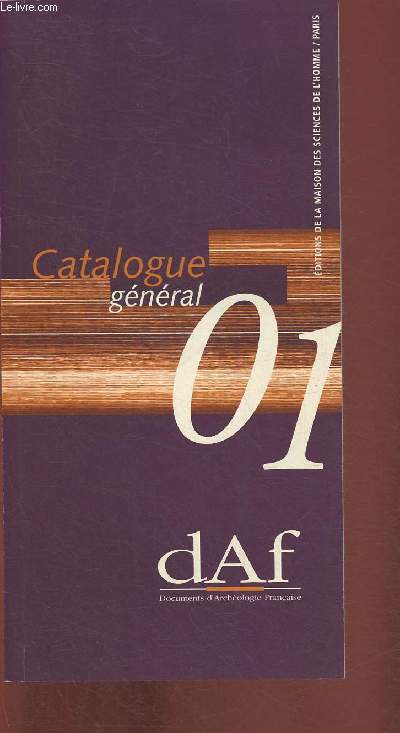 Catalogue gnral 2001- Documents d'archologie franaise