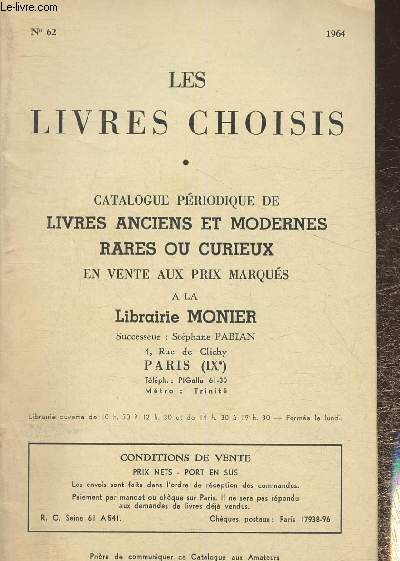Catalogue de la Librairie Monier n62- 1964