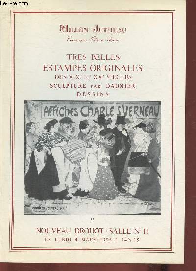 Catalogue de vente aux enchres/Nouveau Drouot, salle 11- 4 Mars 1985- Estampes originales