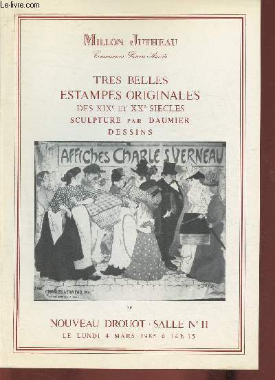 Catalogue de vente aux enchres/Nouveau Drouot, salle 11- 4 Mars 1985- Estampes originales