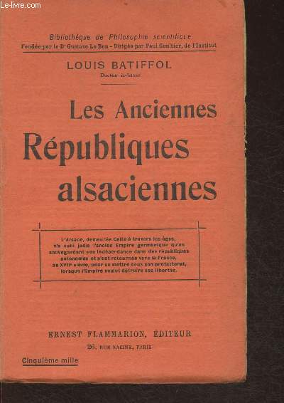 Les anciennes Rpubliques alsaciennes