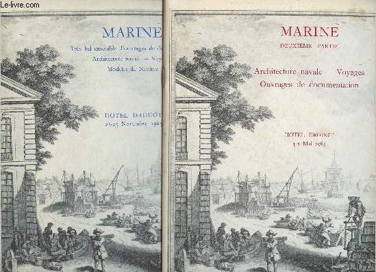 2 Catalogues de vente aux enchres/4-5 mai 1965- Hotel Drouot- Marine, Architecture navale, voyages etc