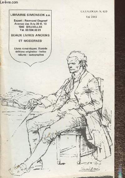 Catalogue de Beaux livres anciens et modernes, autographes, etc- Librairie Raoul Simonson n429- Et 1981