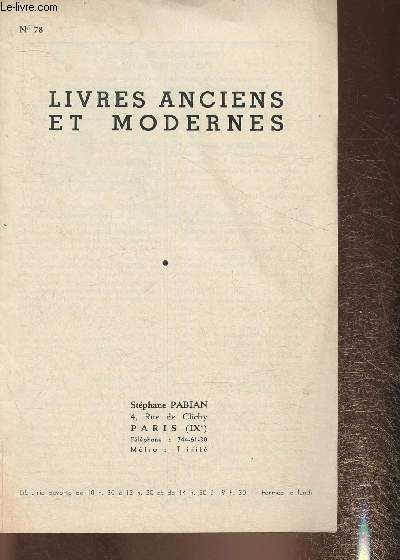 Catalogue de livres anciens et modernes- Stphane Pabian- n78