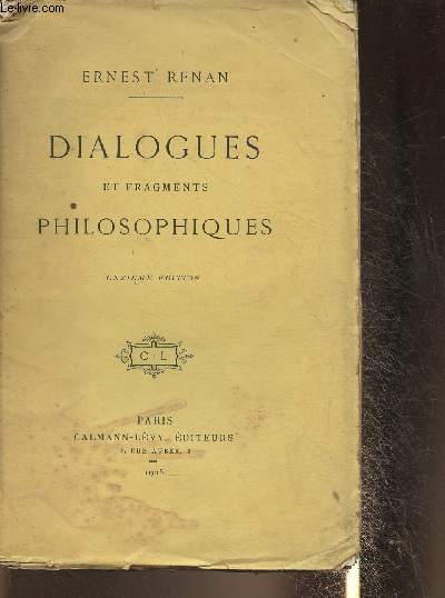 Dialogues et fragments philosophiques