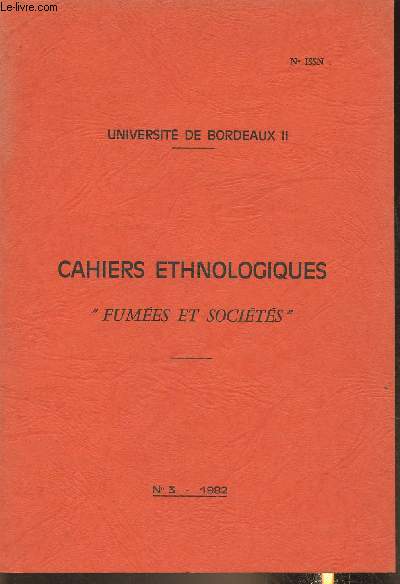 Cahiers ethnologiques n3- 1982- Universit de Bordeaux II- 