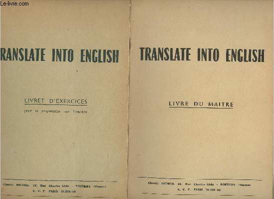 Translate into English- Livre du matre+ livre d'exercices