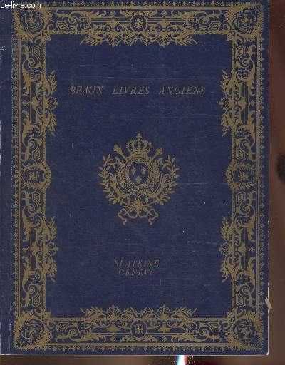 Catalogue de Slatkine /Beaux livres anciens