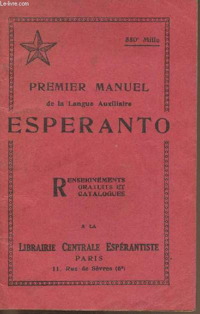 Premier manuel de la langue Espranto