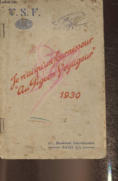 -Catalogue Au pigeon voyageur, Georges Dubois 1930