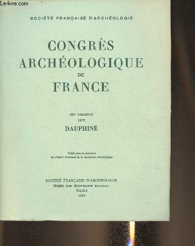 Congrs archologique de France 130e session 1972- Dauphin