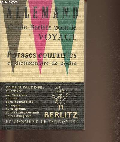 Allemand- Guide Berlitz pour le voyage: phrases courants et dictionnaires de poche