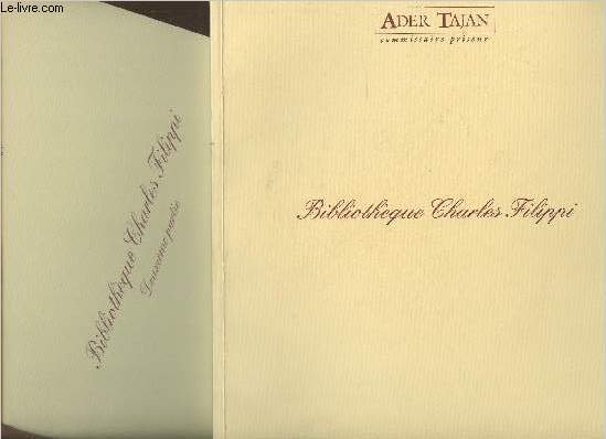 Bibliothque Charles Filippi 1re et 2me parties(2 volumes)- l'Italie de Ptrarque  Stendhal, Manuscrits et ditions originales du XXe sicle- Vente les 18 et 21 octobre 1994 et 1995