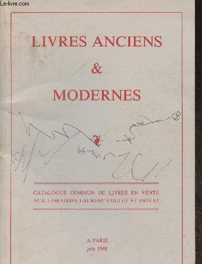 Catalogue juin 1988- librairies Coulet et Privat/Livres anciens et modernes