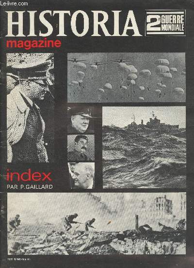 Historia magazine- 2me guerre mondiale - supplment au n96- septembre 1969