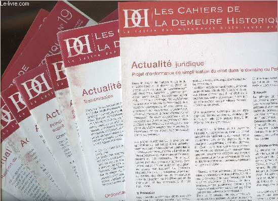 Les Cahiers de la demeure historique n12  20 (en 8 volumes, n15 manquant) Dcembre 2004  Dcembre 2007