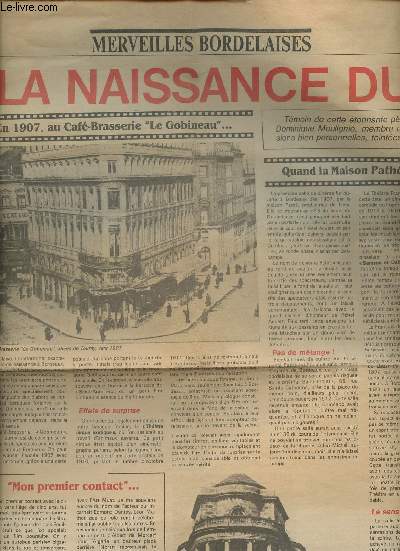 Extrait de Courrier franais de Gironde du 16 fvrier 1990-Merveilles Bordelaises- La naissance du 7me art