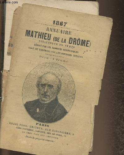AnnuaireMathieu (De la Drme) indicateur du temps Rdig par les sommits scientifiques