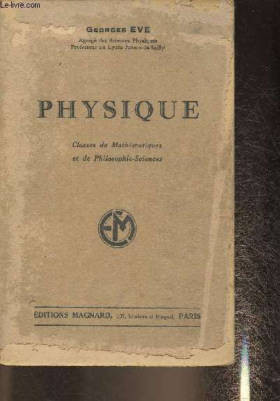 Physique- Classes de mathmatiques et de philosophie-sciences