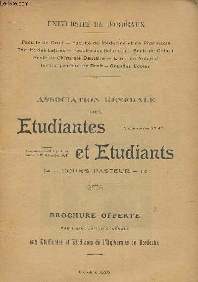 Brochure/ Association gnrale des Etudiantes et tudiants - Universit de Bordeaux