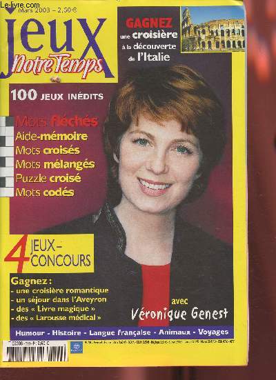 Jeux notre temps- Mars 2003- 100 jeux, mots flches, croiss, mots mlangs, puzzle croiss, mots cods, aide-mmoire