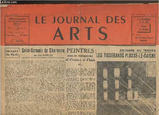 Le journal des arts n6- 31 ocotbre 1940
