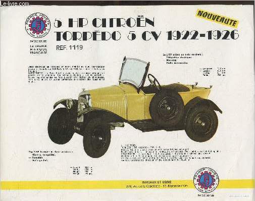 Affiche promotionnelle/ Modle rduit- 5 HP Citron Torpdo 5CV 1922-1926