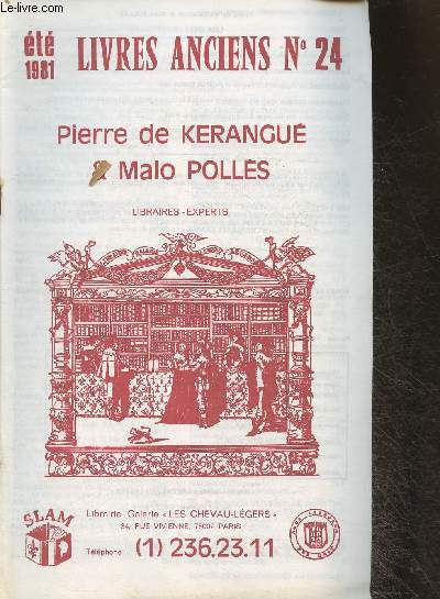 Catalogue de livres anciens n24/ t 1981- Pierre de Kerange et Malo Polls