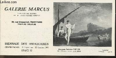 Exposition/ Galerie Marcus- Tableaux de maitres et de petits maitres anciens/ Biennale des antiquaires 25 septembre- 12 octobre 1980