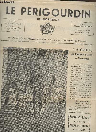 Le prigourdin de Bordeaux n397- Aout-Septembre 1966-Sommaire: La grotte de Brantme- Lettre  Armand Got- Nous avons djeun  l'enseigne du 