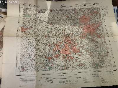 Carte bicolore de Lille- Carroyage kilomtrique, projection Lambert, Zone Nord de Guerre