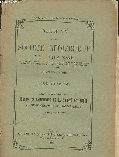 Bulletin de la Socit gologique de France Tome XVIII- Fascicule 9 et dernier: Runion de la socit  Nantes, Chalonnes et Chateaubriant