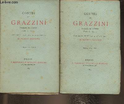 Contes de Grazzini Tomes I et II (2 volumes)