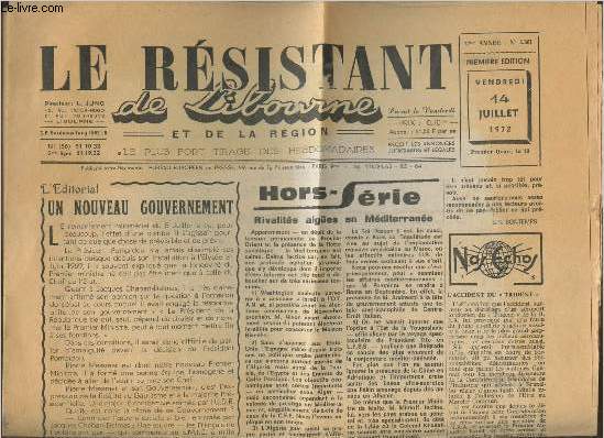 Le rsistant de Libourne n1361-27e anne- Vendredi 14 Juillet 1972-Hors-srie : Rivalits aiges en Mditerrane