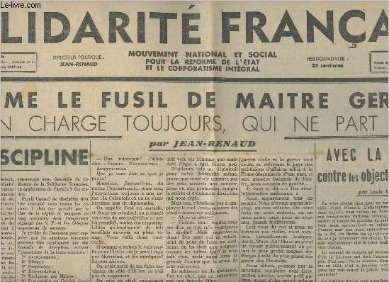 Journal de la Solidarit franaise n29, 2e anne- Samedi 9 Mars 1935