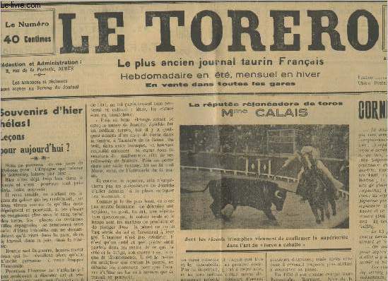 Le Torrero n12, 48e anne- Dimanche 13 Juin 1937